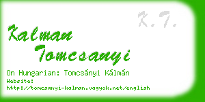 kalman tomcsanyi business card